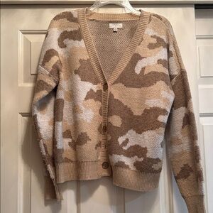 Lucky Brand Tan and Cream Cardigan